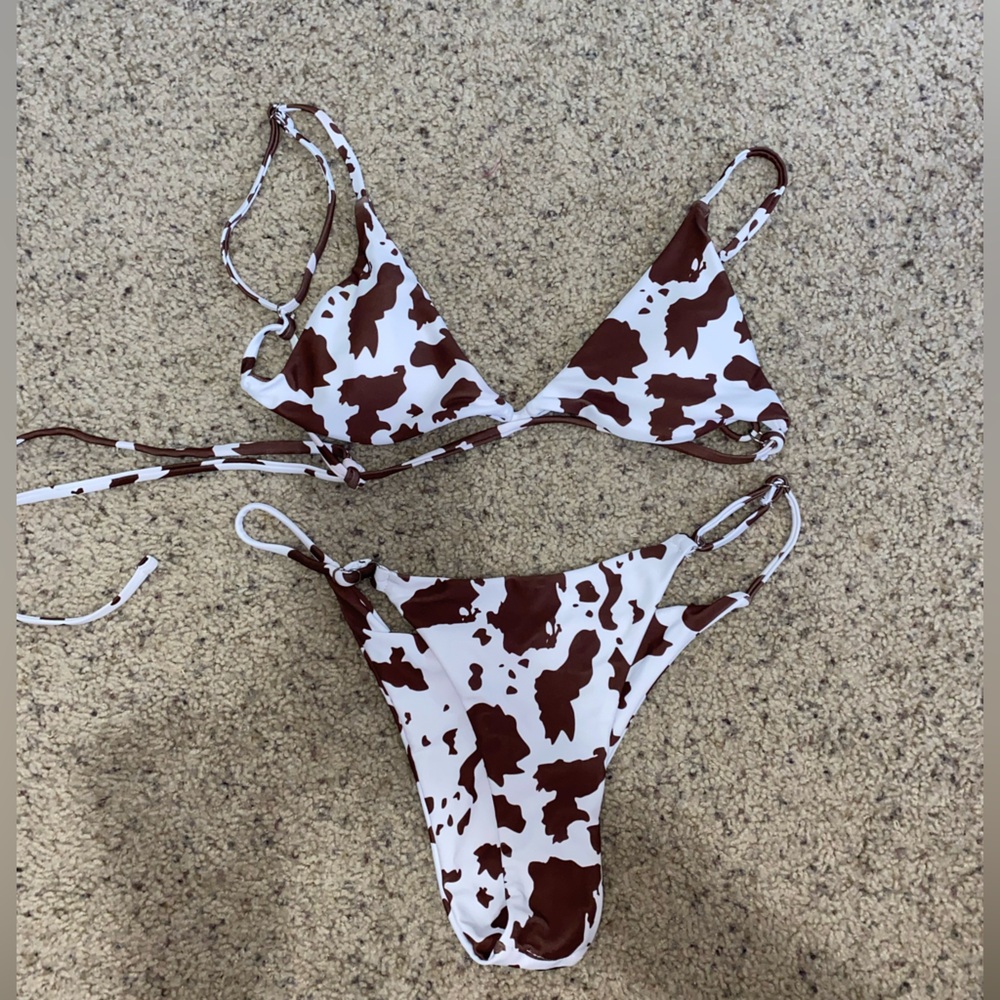 Cow Print Small Bikini Set